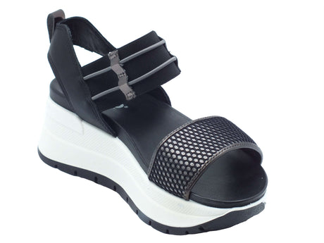 Igi&Co Igi&Co Sandali zeppa alta Donna 1178200 Nappa Soft Rete Nero pelle nero Nero