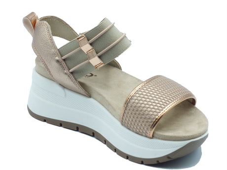 Igi&Co Igi&Co Sandali zeppa alta Donna 1178211 Rete Champagne pelle beige Rete Chamoagne