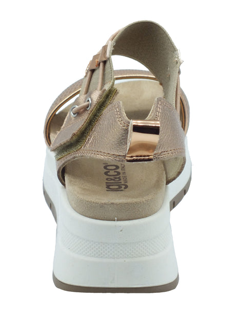 Igi&Co Igi&Co Sandali zeppa alta Donna 1178211 Rete Champagne pelle beige Rete Chamoagne
