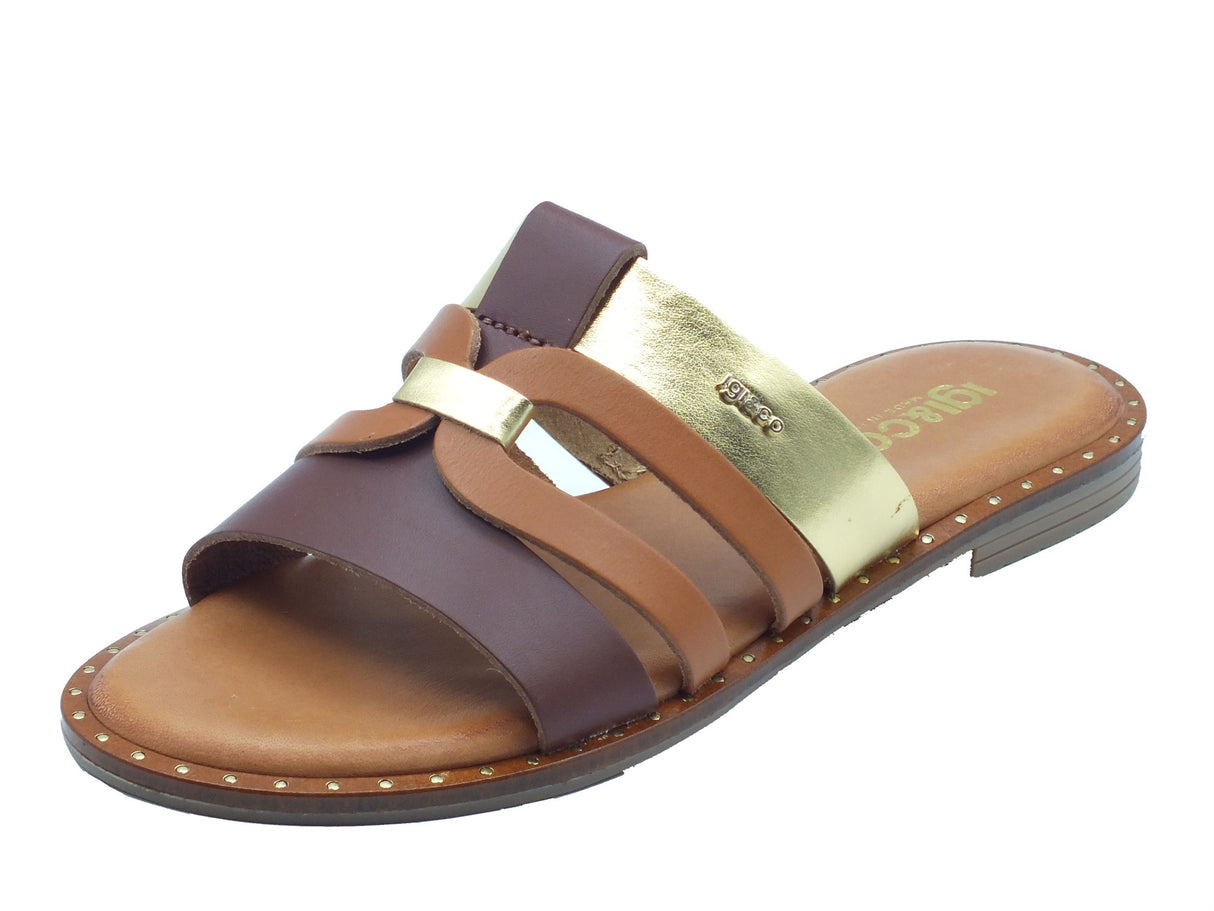 Igi&Co Igi&Co Sandali tacco basso Donna 1183511 Vit. T.Moro Oro pelle marrone Testa di Moro Oro