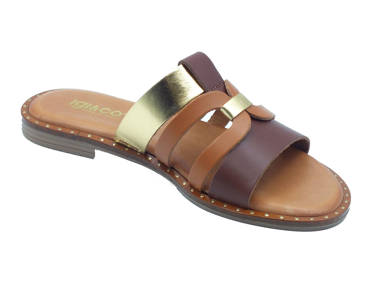 Igi&Co Igi&Co Sandali tacco basso Donna 1183511 Vit. T.Moro Oro pelle marrone Testa di Moro Oro
