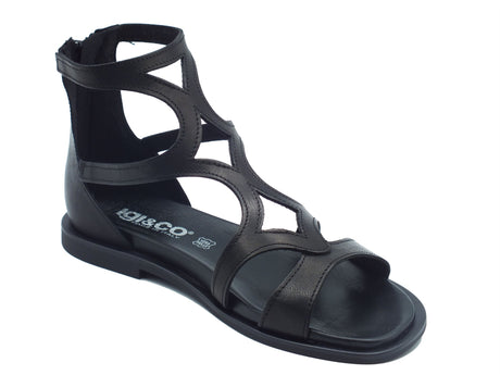 Igi&Co Igi&Co Sandali tacco basso Donna 1184911 Vit. Crust Nero pelle nero Crust Nero