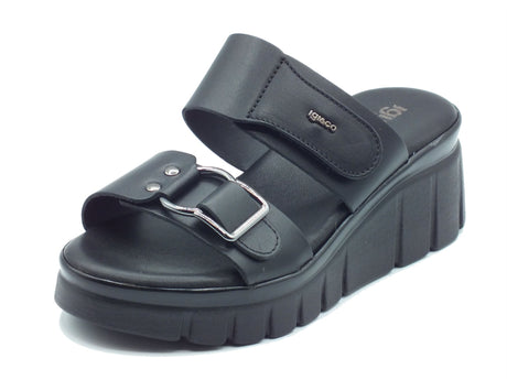 Igi&Co Igi&Co Sandali zeppa alta Donna 1189400 Vitello Nero pelle nero Nero