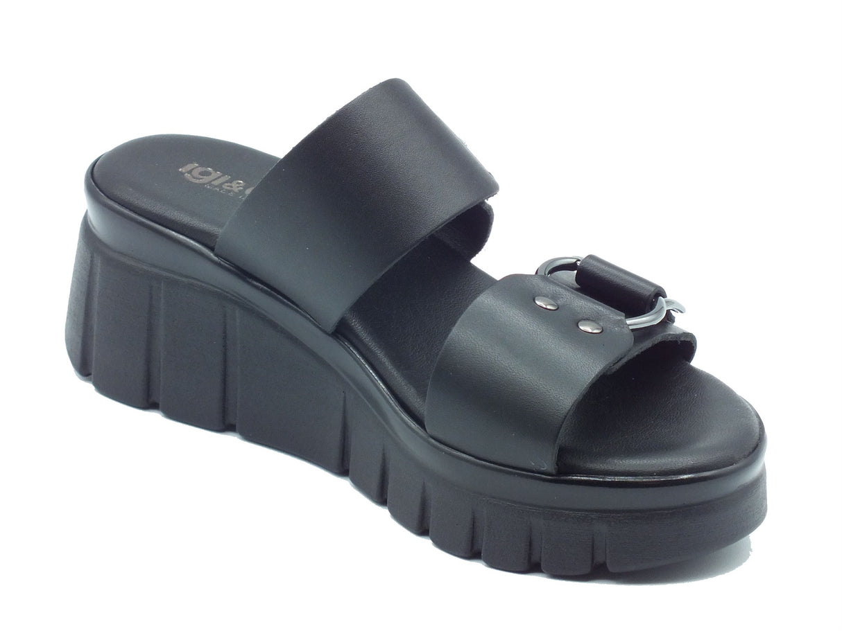 Igi&Co Igi&Co Sandali zeppa alta Donna 1189400 Vitello Nero pelle nero Nero