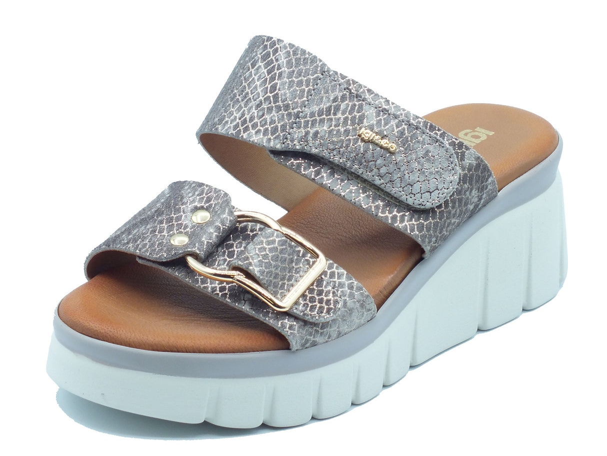 Igi&Co Igi&Co Sandali zeppa alta Donna 1189433 Scam. Tortora pelle grigio Tortora