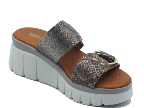 Igi&Co Igi&Co Sandali zeppa alta Donna 1189433 Scam. Tortora pelle grigio Tortora