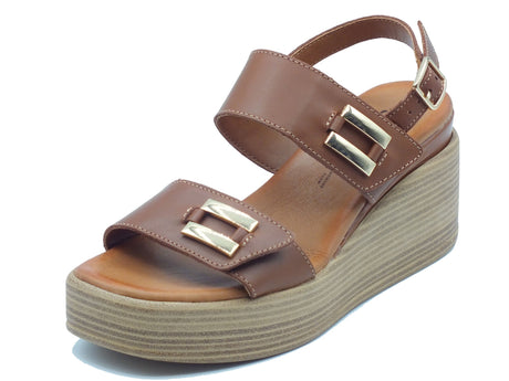 Igi&Co Igi&Co Sandali zeppa alta Donna 1190611 Vitello Cuoio pelle marrone Cuoio