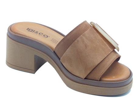 Igi&Co Igi&Co Sandali tacco alto Donna 1193311 Nabuk Cuoio pelle marrone Cuoio