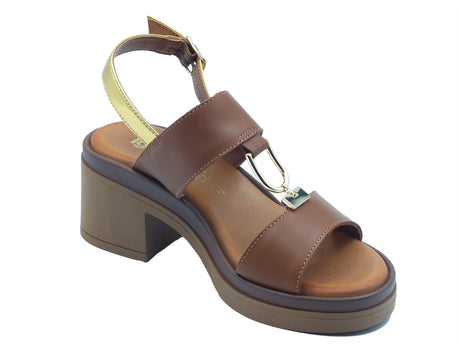 Igi&Co Igi&Co Sandali tacco alto Donna 193411 Vitello Cuoio Oro pelle marrone Cuoio Oro