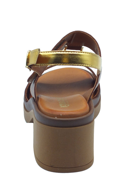 Igi&Co Igi&Co Sandali tacco alto Donna 193411 Vitello Cuoio Oro pelle marrone Cuoio Oro