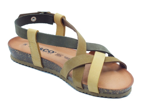 Igi&Co Igi&Co Sandali zeppa bassa Donna 1195411 Nabuk Tortora Giallo pelle multicolore Tortora Giallo