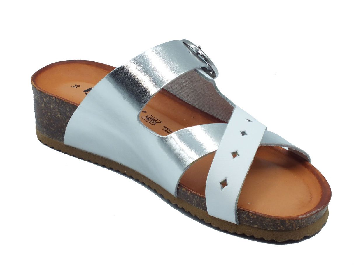 Igi&Co Igi&Co Sandali zeppa bassa Donna 1197000 Vit. Bianco Argento pelle bianco Bianco Argento