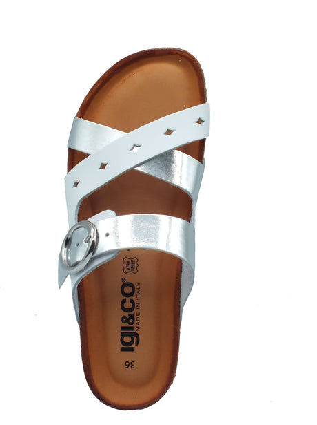 Igi&Co Igi&Co Sandali zeppa bassa Donna 1197000 Vit. Bianco Argento pelle bianco Bianco Argento