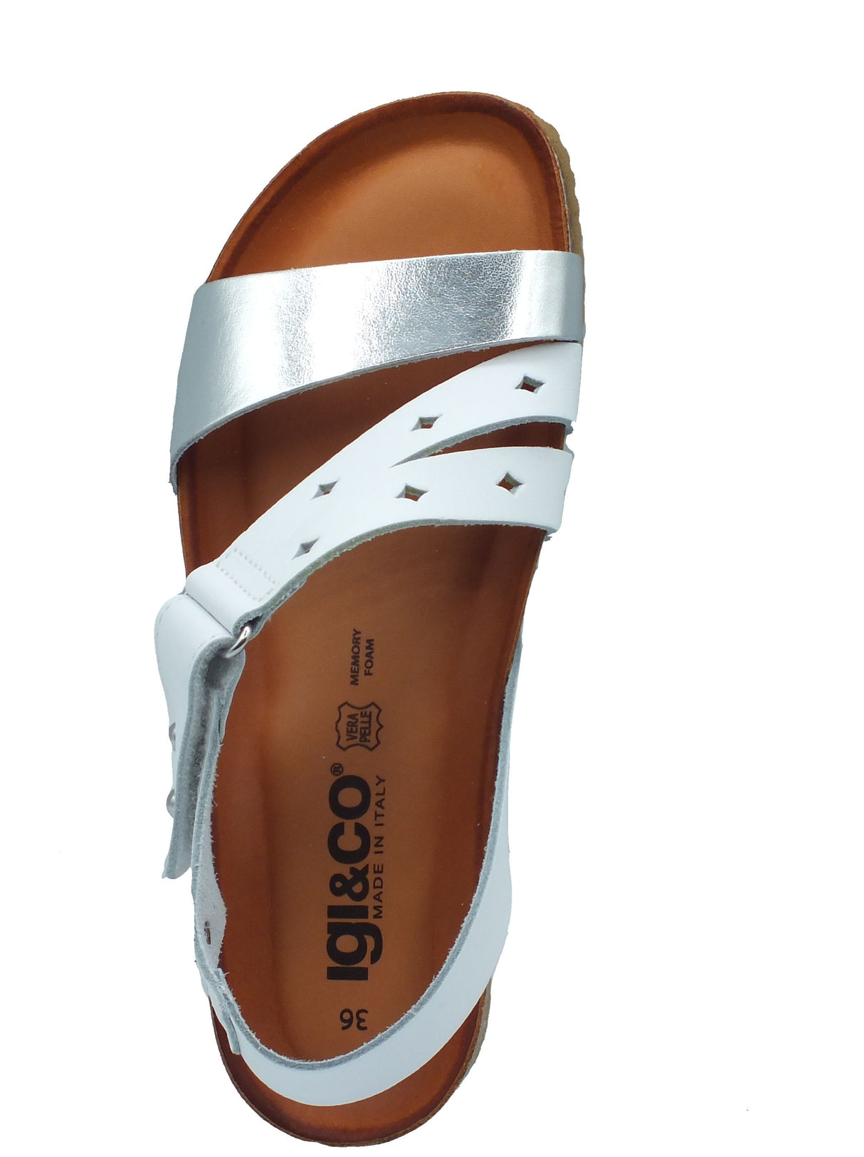 Igi&Co Igi&Co Sandali zeppa bassa Donna 1197111 Vit. Lami Bianco Argento pelle bianco Lami Bianco Argento