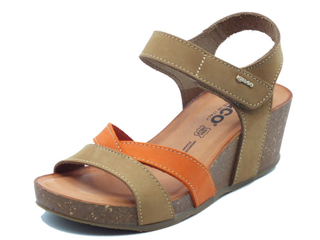 Igi&Co Igi&Co Sandali zeppa alta Donna 1199222 Nabuk Tortora Arancio pelle multicolore Tortora Arancio