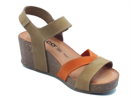 Igi&Co Igi&Co Sandali zeppa alta Donna 1199222 Nabuk Tortora Arancio pelle multicolore Tortora Arancio
