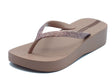 Ipanema Ipanema Infradito zeppa alta Donna 83386 Mesh Chic Plat Fem Brown Glitter gomma marrone Brown Glitter