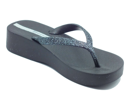 Ipanema Ipanema Infradito zeppa alta Donna 83386 Mesh Chic Plat Fem Black Glitter gomma nero Black Glitter