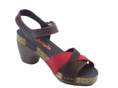 Jungla Jungla Sandali tacco alto Donna 7459 Jockey Cafe Pop Camila pelle marrone Jockey Cafe