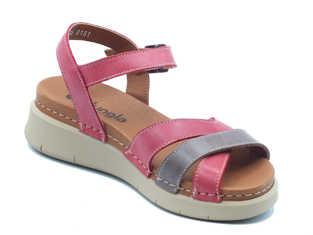 Jungla Jungla Sandali zeppa bassa Donna 8181 Nevada TDM Puppy Beig pelle multicolore Nevada TDM