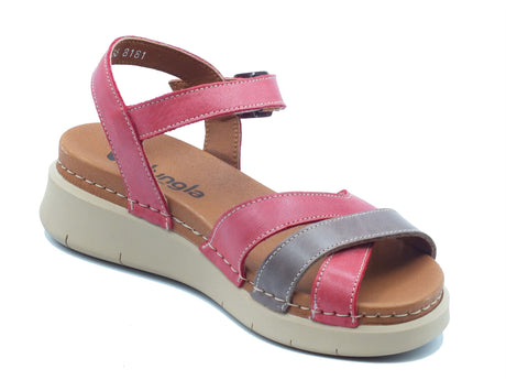 Jungla Jungla Sandali zeppa bassa Donna 8181 Nevada TDM Puppy Beig pelle multicolore Nevada TDM