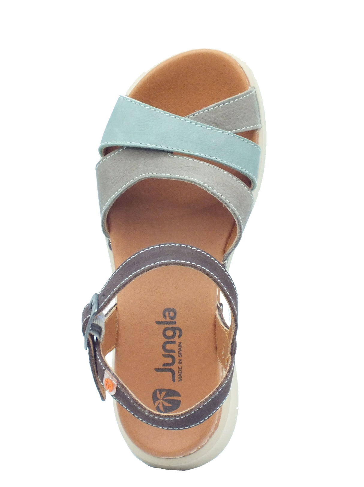 Jungla Jungla Sandali zeppa bassa Donna 8181 Samoa Jade Puppy Beig pelle multicolore Samoa Jade