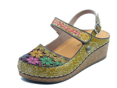 Laura Vita Laura Vita Sandali zeppa alta Donna 0004133 Facscineo Vert pelle verde Vert