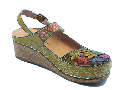 Laura Vita Laura Vita Sandali zeppa alta Donna 0004133 Facscineo Vert pelle verde Vert