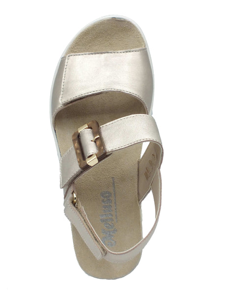 Melluso Melluso Sandali zeppa alta Donna 019227Q Platino pelle oro Platino