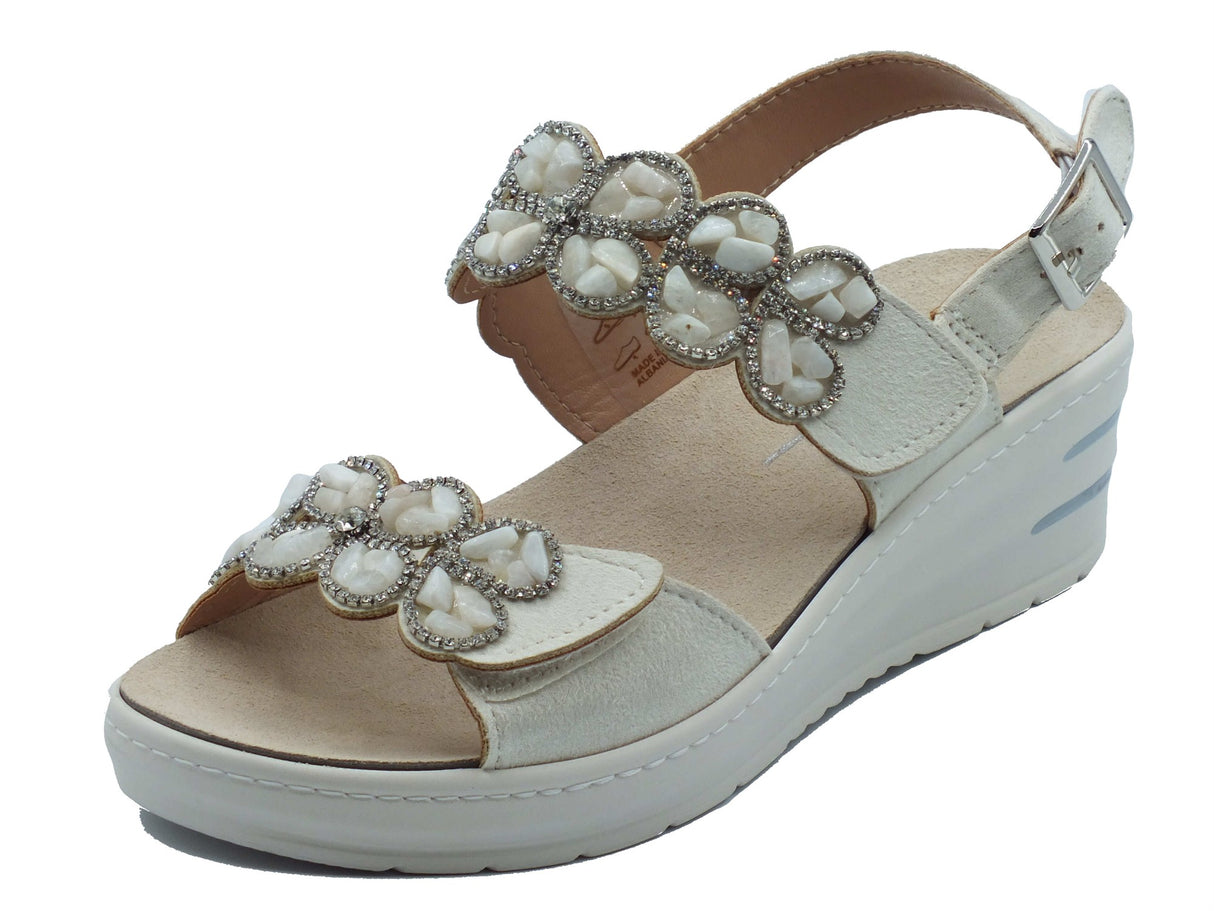 Melluso Melluso Sandali zeppa alta Donna 019267 White pelle bianco White
