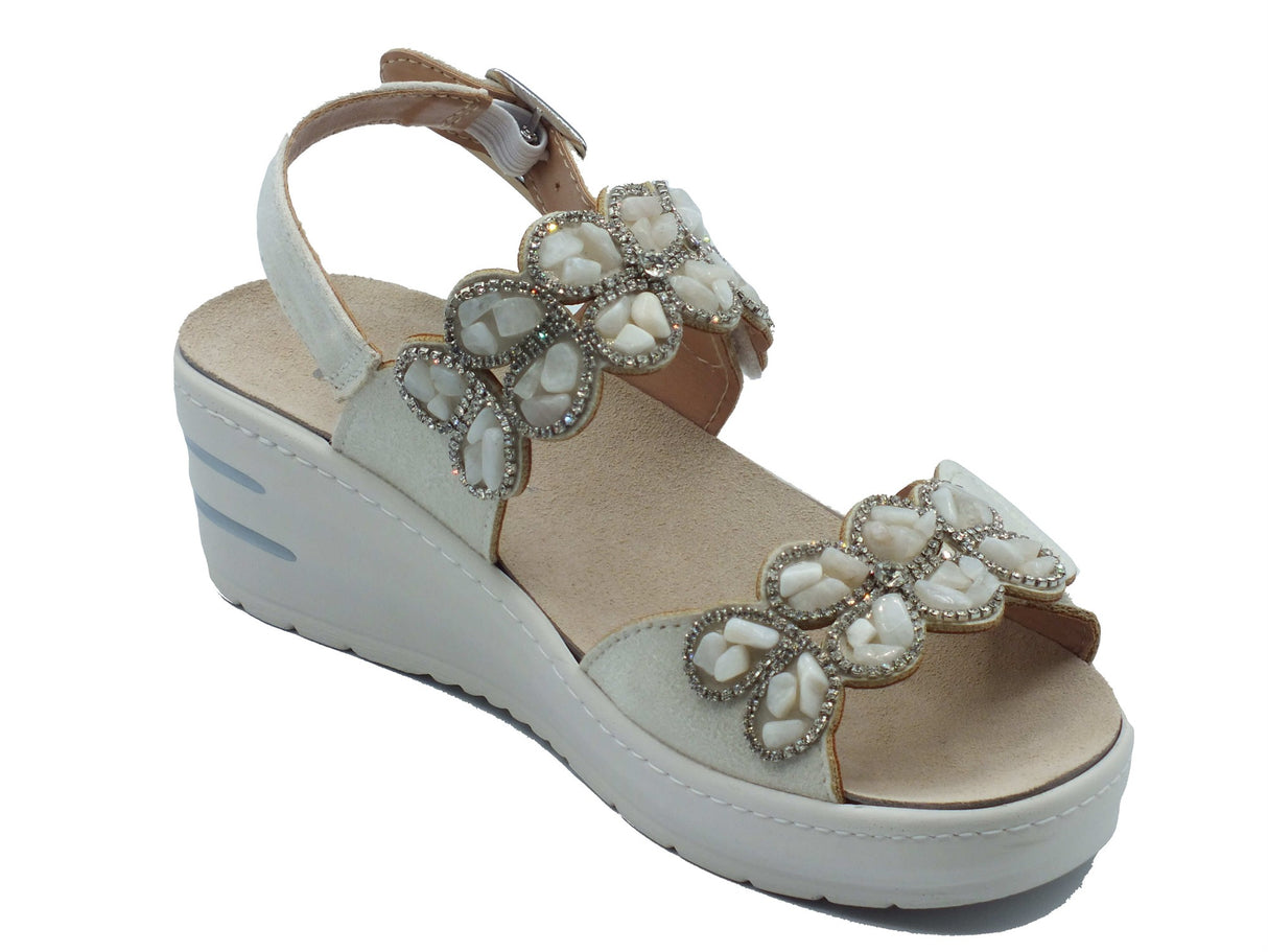 Melluso Melluso Sandali zeppa alta Donna 019267 White pelle bianco White