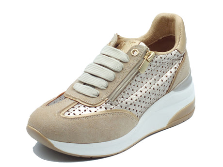 Melluso Melluso Sneakers confort Donna K56231 Platino pelle oro Platino