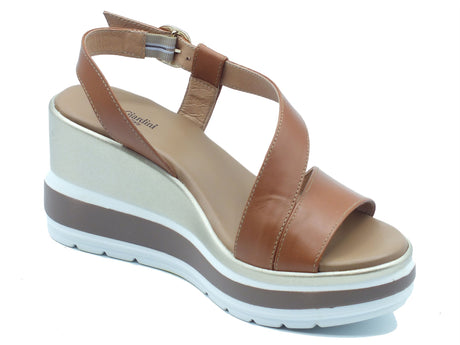 Nero Giardini Nero Giardini Sandali zeppa alta Donna E513520D Armenia Cognac pelle marrone Cognac