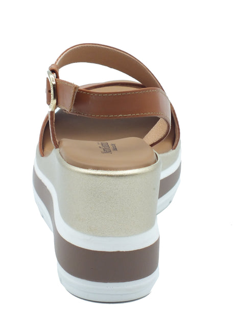Nero Giardini Nero Giardini Sandali zeppa alta Donna E513520D Armenia Cognac pelle marrone Cognac