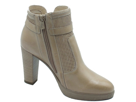 Nero Giardini Nero Giardini Tronchetti con tacco Donna E615090D Elba Col. Champagne pelle beige Champagne