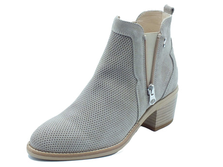 Nero Giardini Nero Giardini Tronchetti con tacco Donna E615120D Velour Creta pelle beige Creta