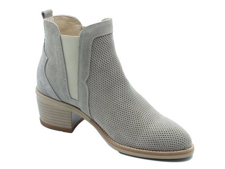 Nero Giardini Nero Giardini Tronchetti con tacco Donna E615120D Velour Creta pelle beige Creta