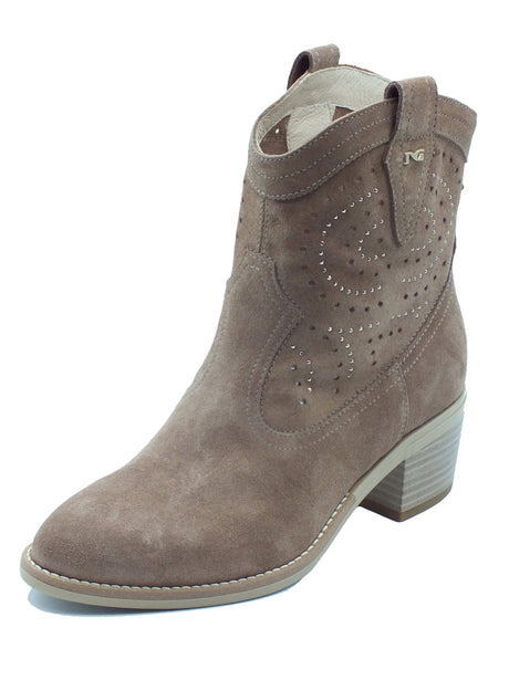 Nero Giardini Nero Giardini Tronchetti con tacco Donna E615121 Velour Mou pelle marrone marrone