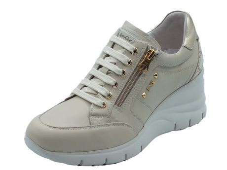 Nero Giardini Nero Giardini Sneakers Donna E615221D Velvet Col. Milk pelle beige Beige