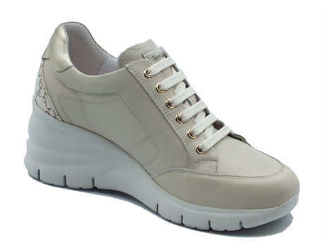 Nero Giardini Nero Giardini Sneakers Donna E615221D Velvet Col. Milk pelle beige Beige