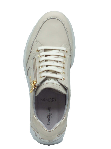 Nero Giardini Nero Giardini Sneakers Donna E615221D Velvet Col. Milk pelle beige Beige