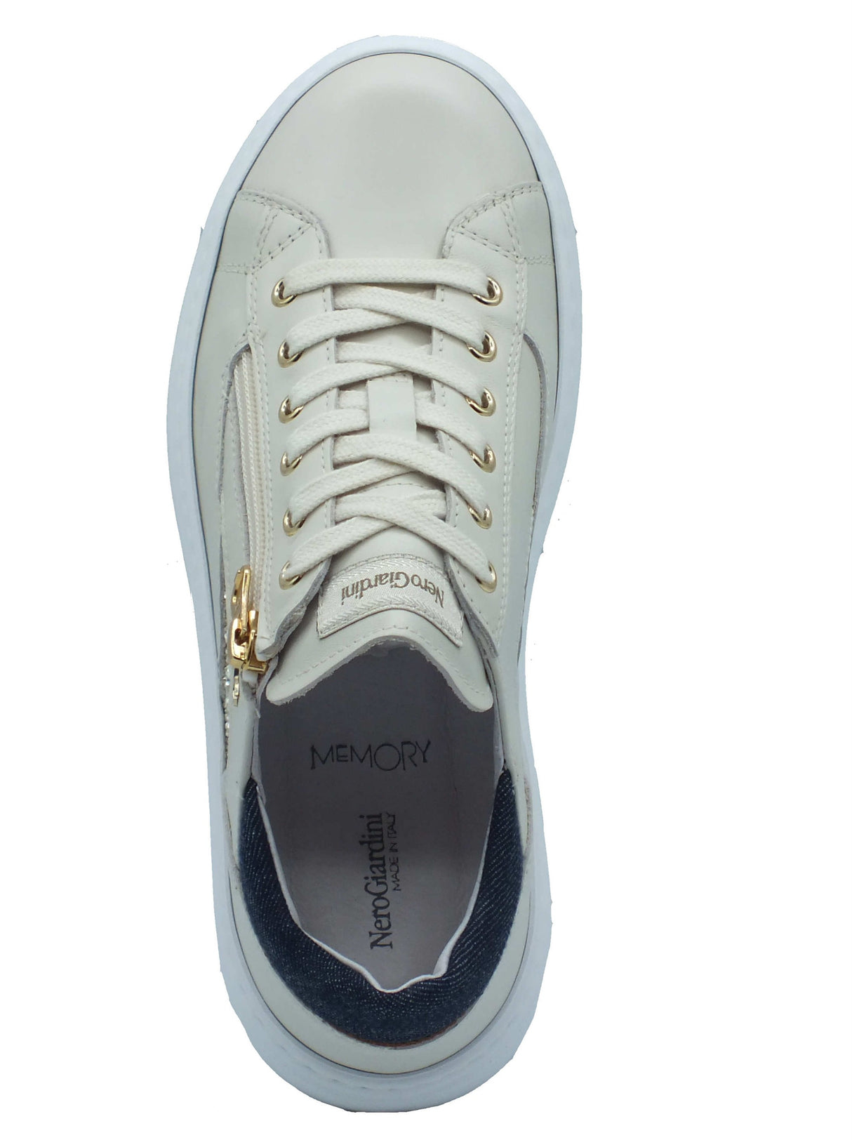 Nero Giardini Nero Giardini Sneakers Donna E615290D Velevet Col. Osso pelle beige Osso