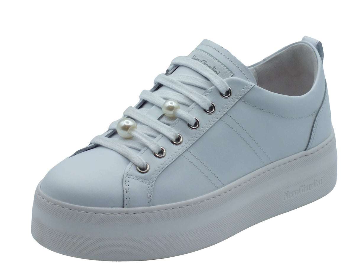 Nero Giardini Nero Giardini Sneakers Donna E615311D Skipper Bianco pelle bianco Bianco