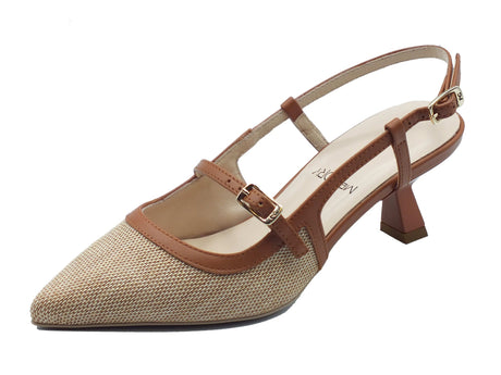 Nero Giardini Nero Giardini Sandali tacco basso Donna E615471D Paglia Cognac sintetico beige Cognac