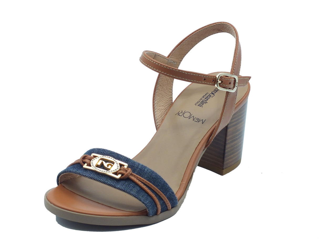 Nero Giardini Nero Giardini Sandali tacco alto Donna E615880D Tinto Jeans Cognac pelle marrone Jeans Cognac