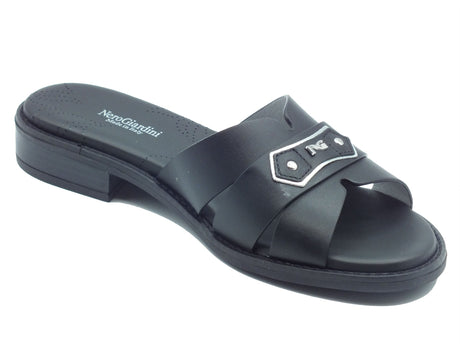 Nero Giardini Nero Giardini Sandali tacco basso Donna E615893D Tamigi Nero pelle nero Nero