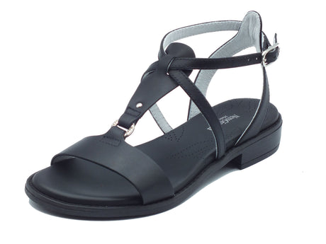 Nero Giardini Nero Giardini Sandali tacco basso Donna E615895D Tamigi Nero pelle nero Nero
