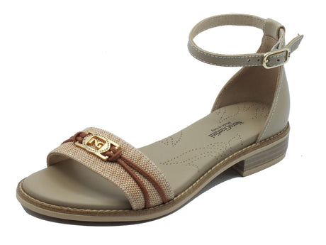 Nero Giardini Nero Giardini Sandali tacco basso Donna E615897D T. Paglia Natural Lino pelle beige Lino