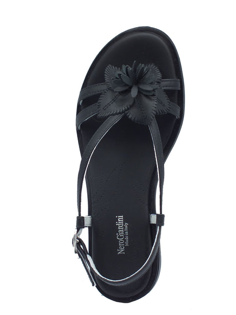 Nero Giardini Nero Giardini Sandali tacco basso Donna E615901D Tamigi Nero pelle nero Nero