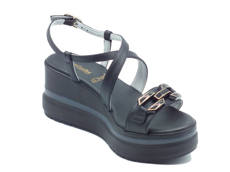 Nero Giardini Nero Giardini Sandali zeppa alta Donna E615953D Tamigi Nero pelle nero Nero